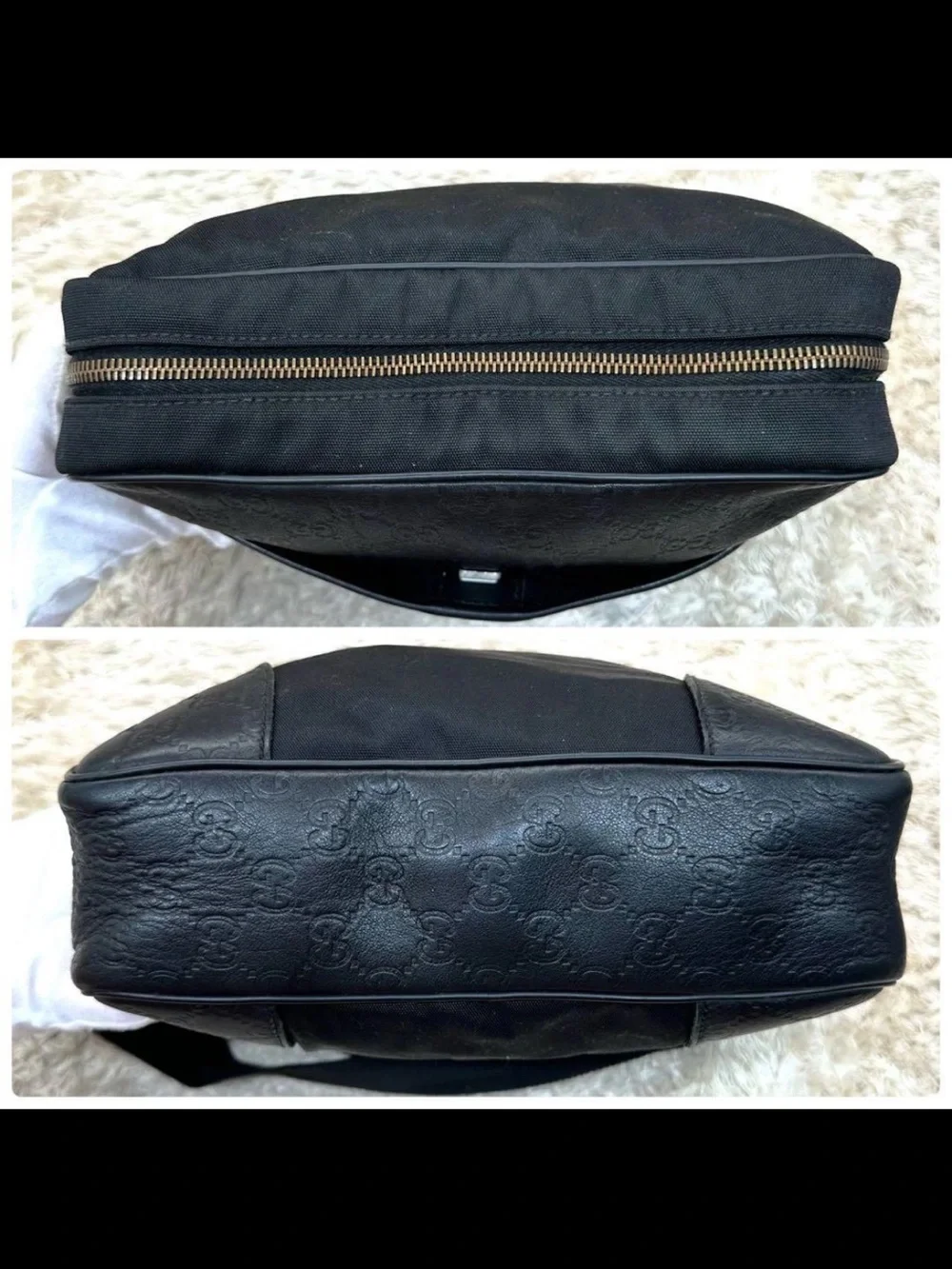 Gucci Black Nylon and Leather Messenger Bag